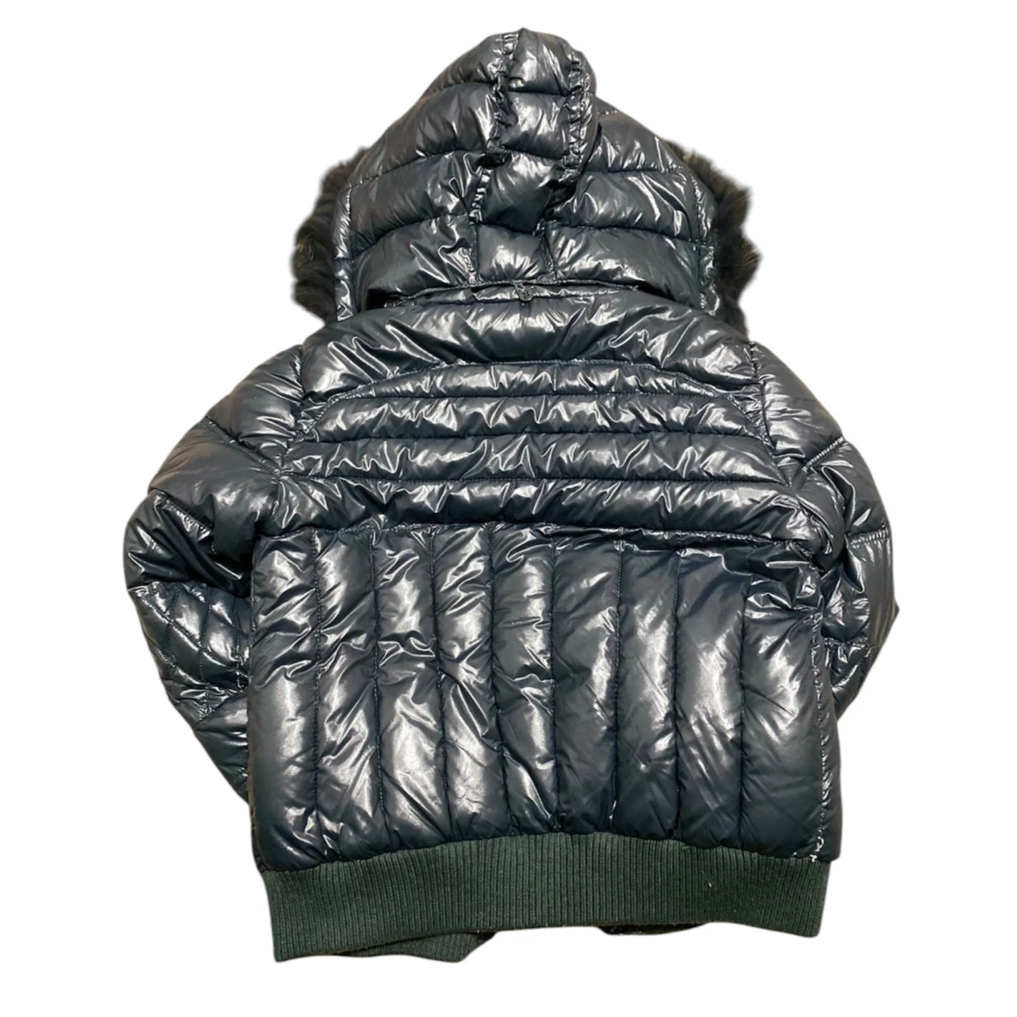 Grå/blå pufferjacka med päls🩶 - 90