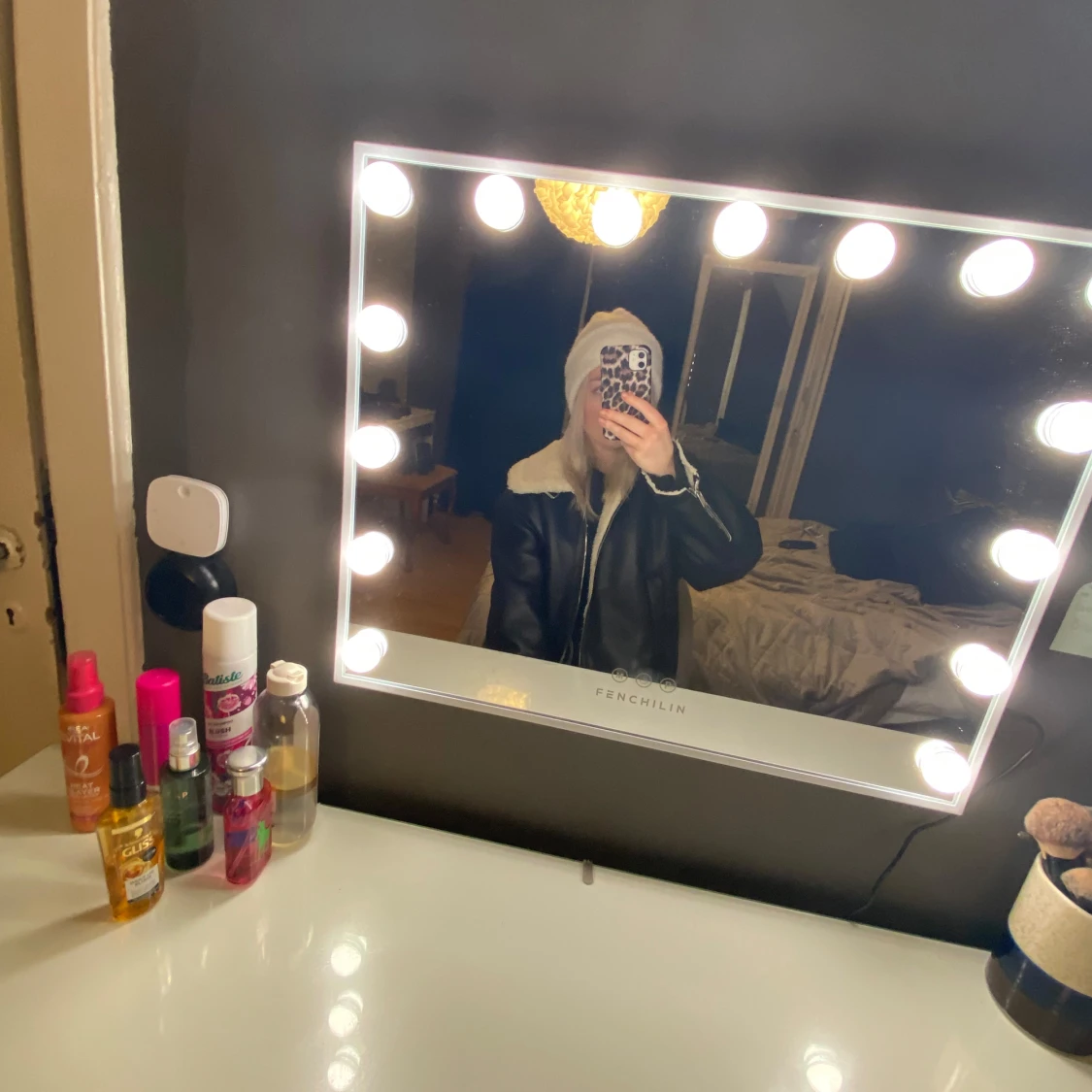 Svart skinnjacka med foder - 92