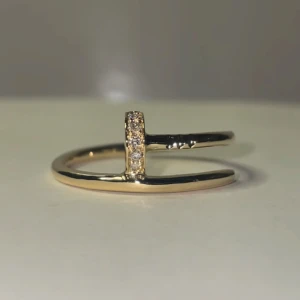 Nail ring in solid 14 K red gold - ✨🔨Nail ring fully hand made in Solid 14k red gold with 0.05ct’s of Natural SI Diamonds!🔨✨😍 | Made by Vsvillain 