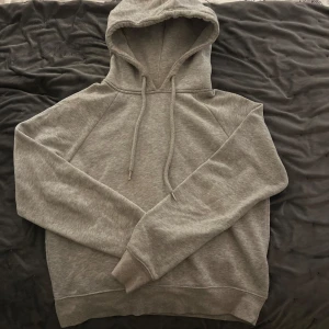 Grå hoodie från FB Sister - Säljer en bekväm grå hoodie från FB Sister i storlek S. Den har en klassisk design med huva och dragsko samt ribbade muddar vid ärmslut och nederkant. Perfekt för en avslappnad stil.