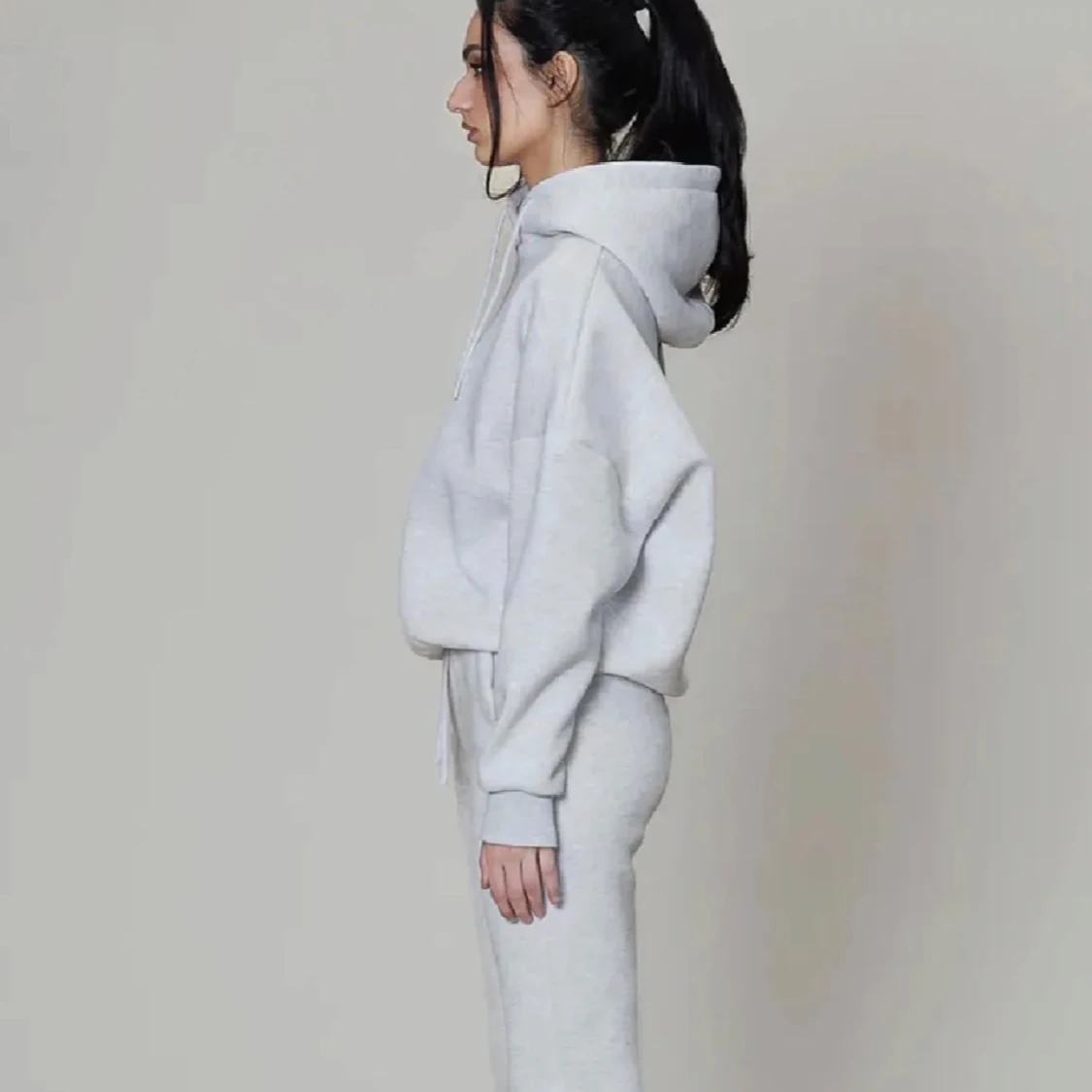Grå hoodie med tryck från LXA STHLM - 91