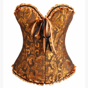 Orange korsett med mönster - Snygg orange korsett med ett elegant mönster i storlek S. Använd en gång. Perfekt för festliga tillfällen eller halloween! ☺️                                                                   Original pris 450kr.