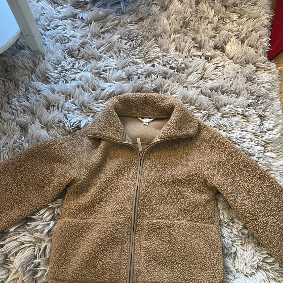 Beige teddyjacka - 90