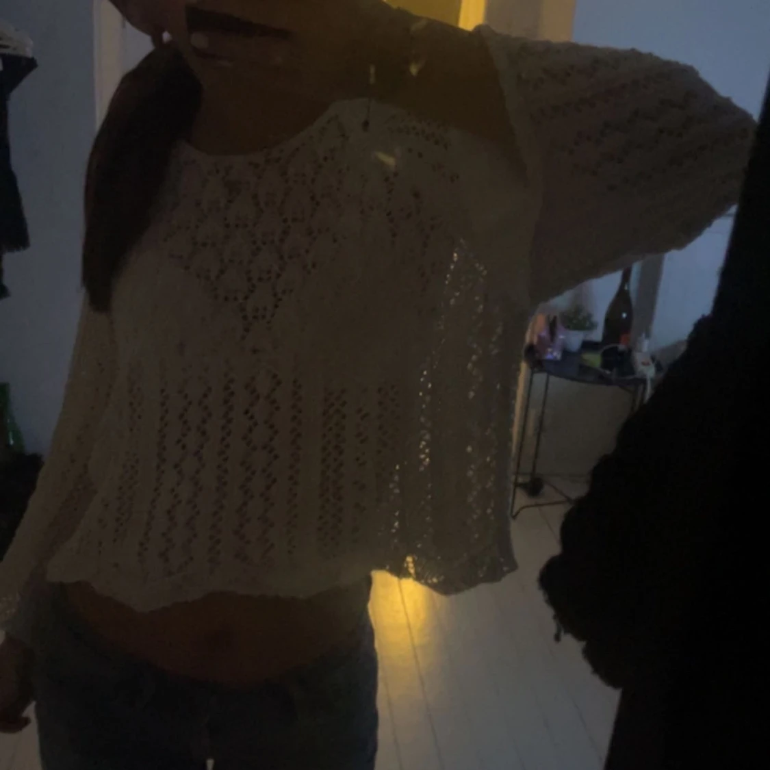 Vit stickad tröja - 2