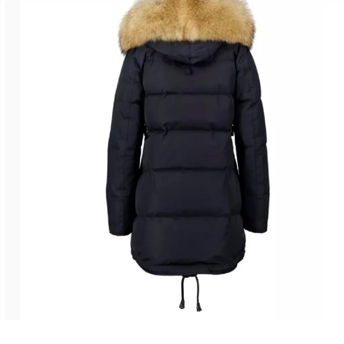 Svart dunjacka med pälsdetalj - 1