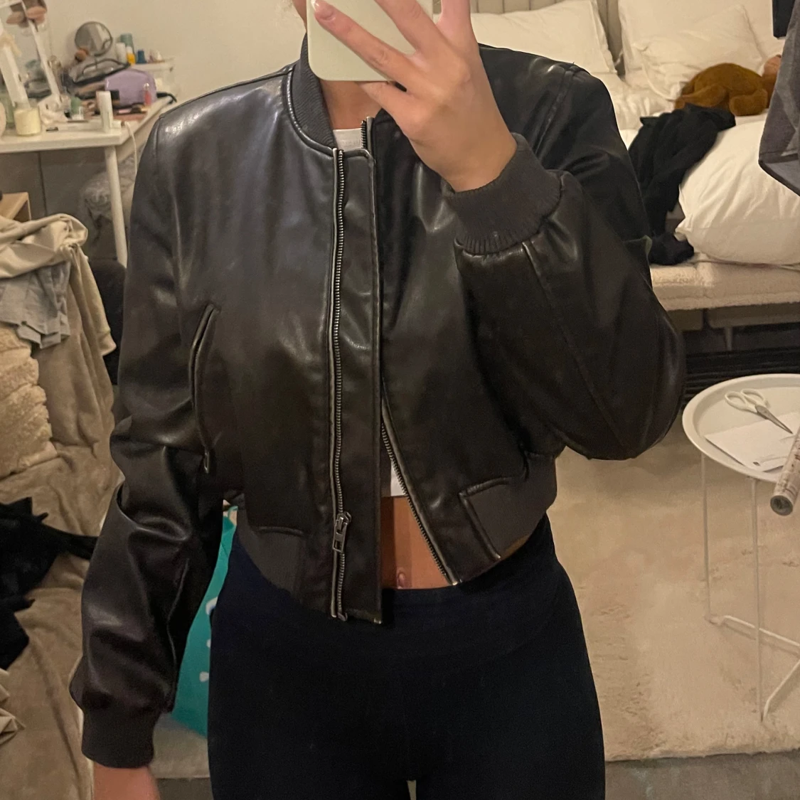 Svart skinnjacka 