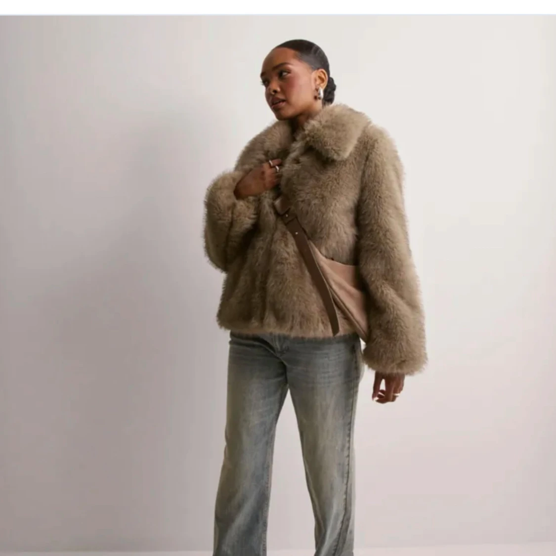 Beige pälsjacka - 91