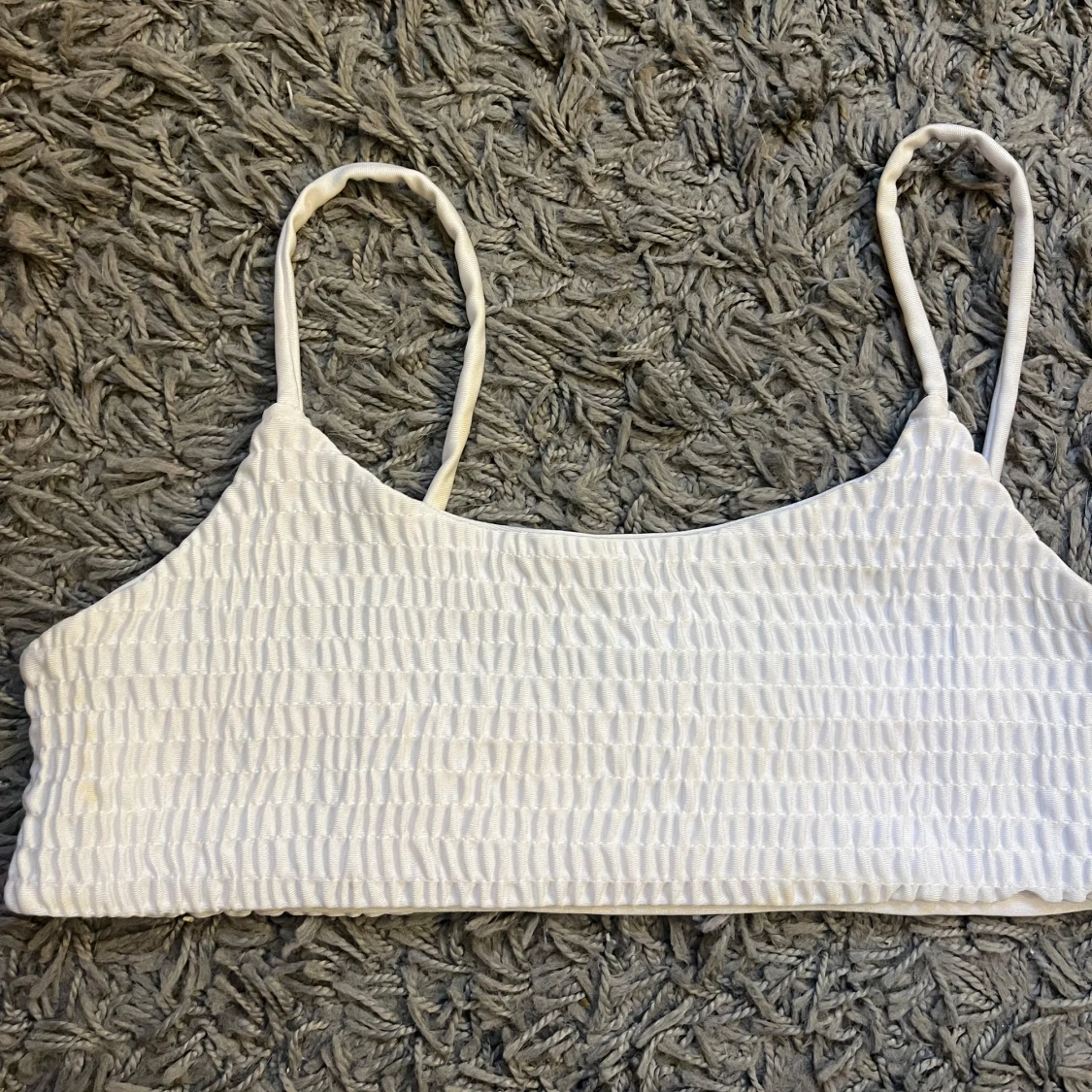 Vit ribbad bikini - 90