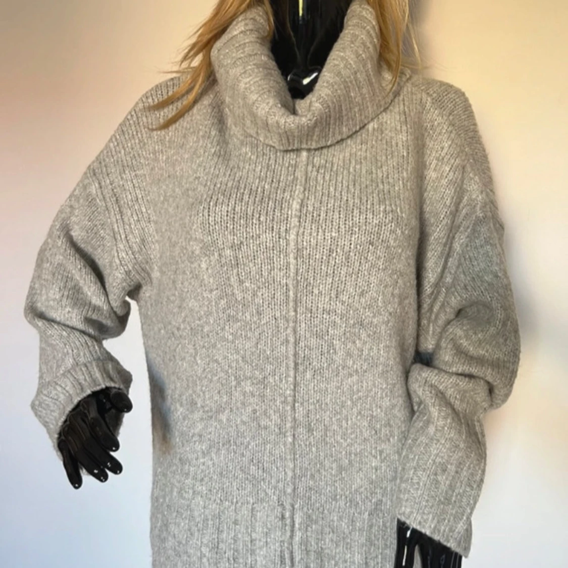 Grå stickad polotröja från Dunnes - 90