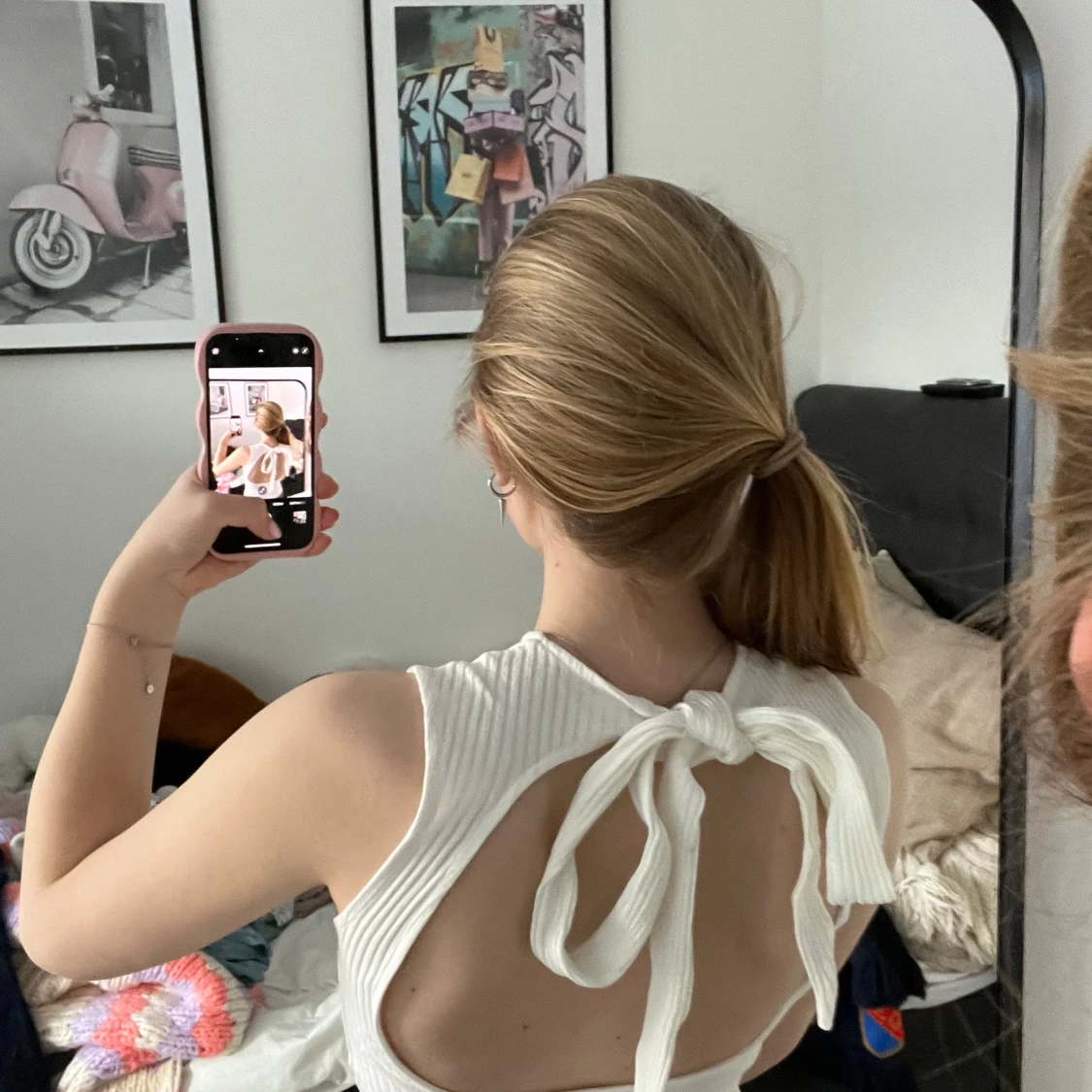 Vit ribbad topp från Zara - 90