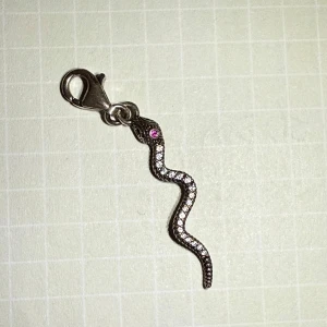 Thomas Sabo ormberlock - Snygg ormberlock från Thomas Sabo med glittrande stenar och en lila sten på huvudet. Perfekt att fästa på ett armband eller halsband. Knappt använd och är i bra skick förutom låset som är lite rostigt. Berlocken säljs inte längre! Priset är inte fast! 