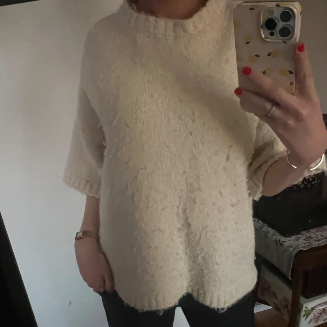 Beige stickad tröja - 2