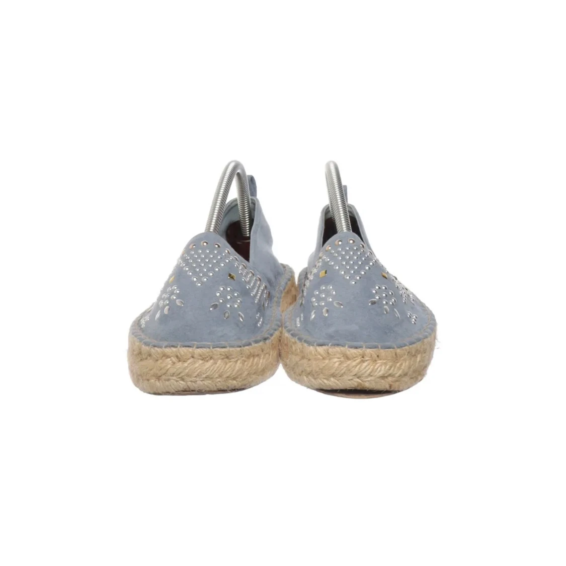 Blå espadrillos med flätad sula - 1