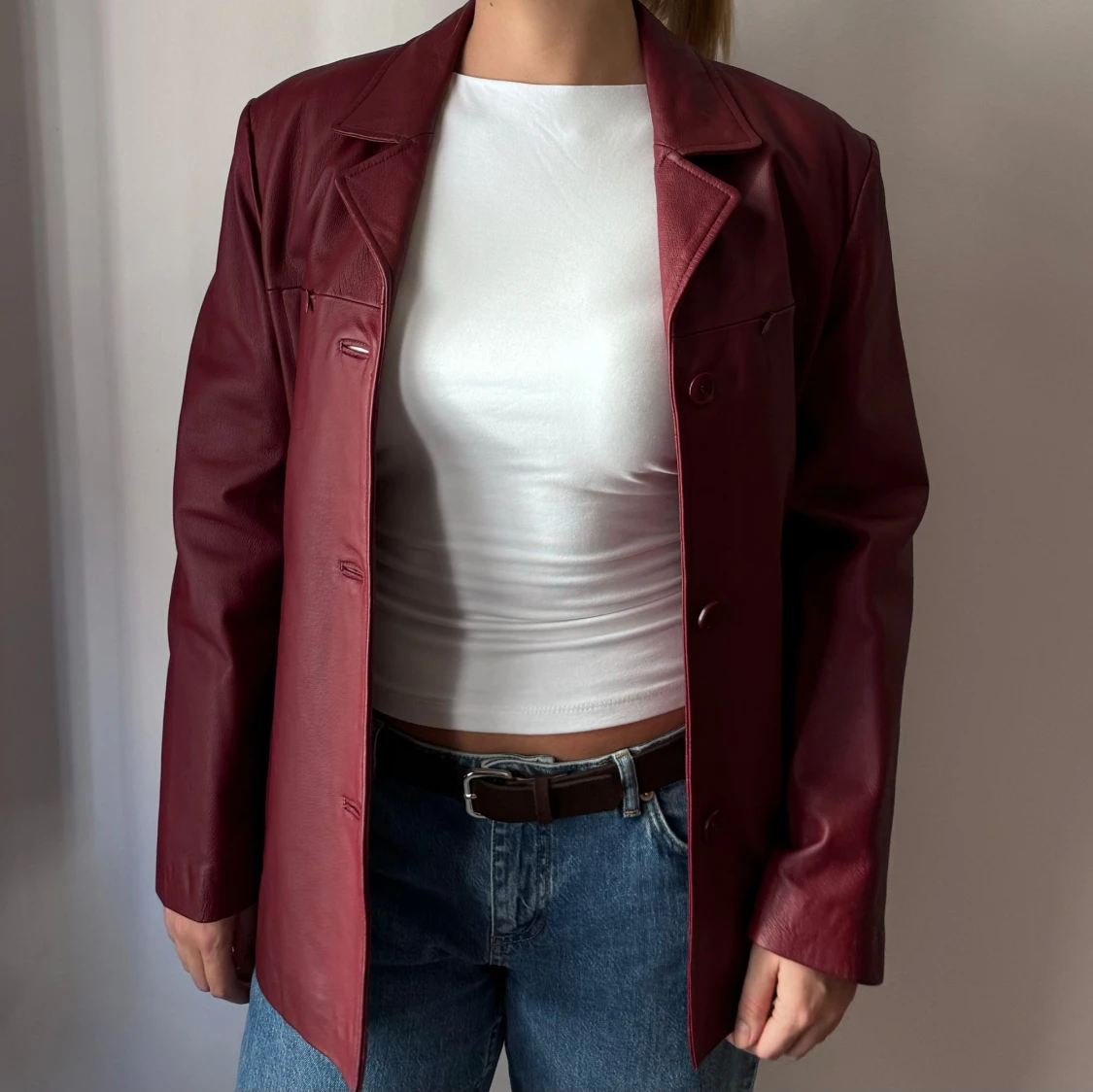 Röd skinnjacka  - 93