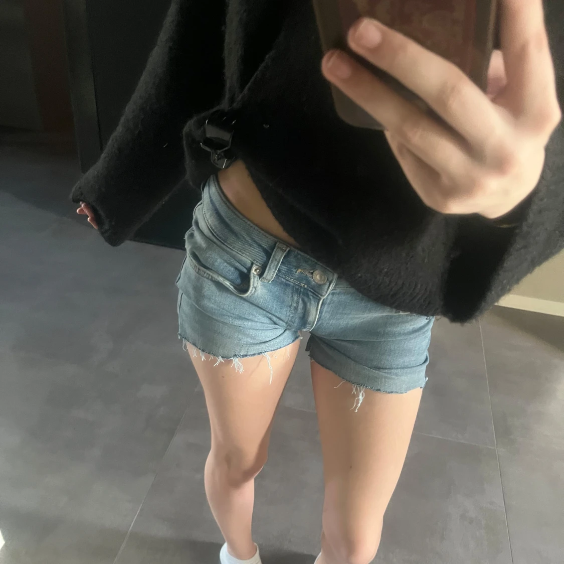 Blå jeansshorts - 1