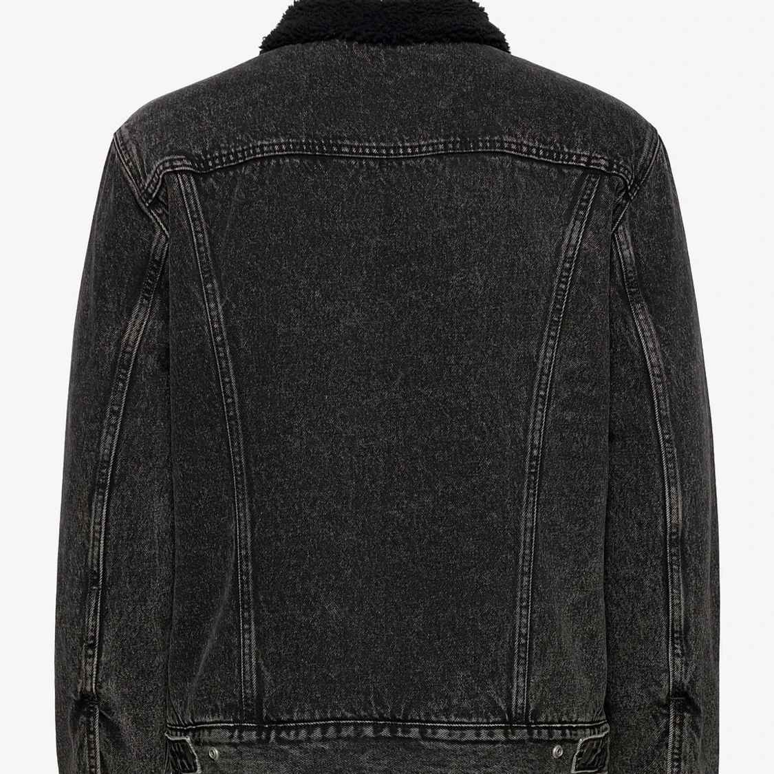 Svart jeansjacka med pälsfoder från levi’s - 92