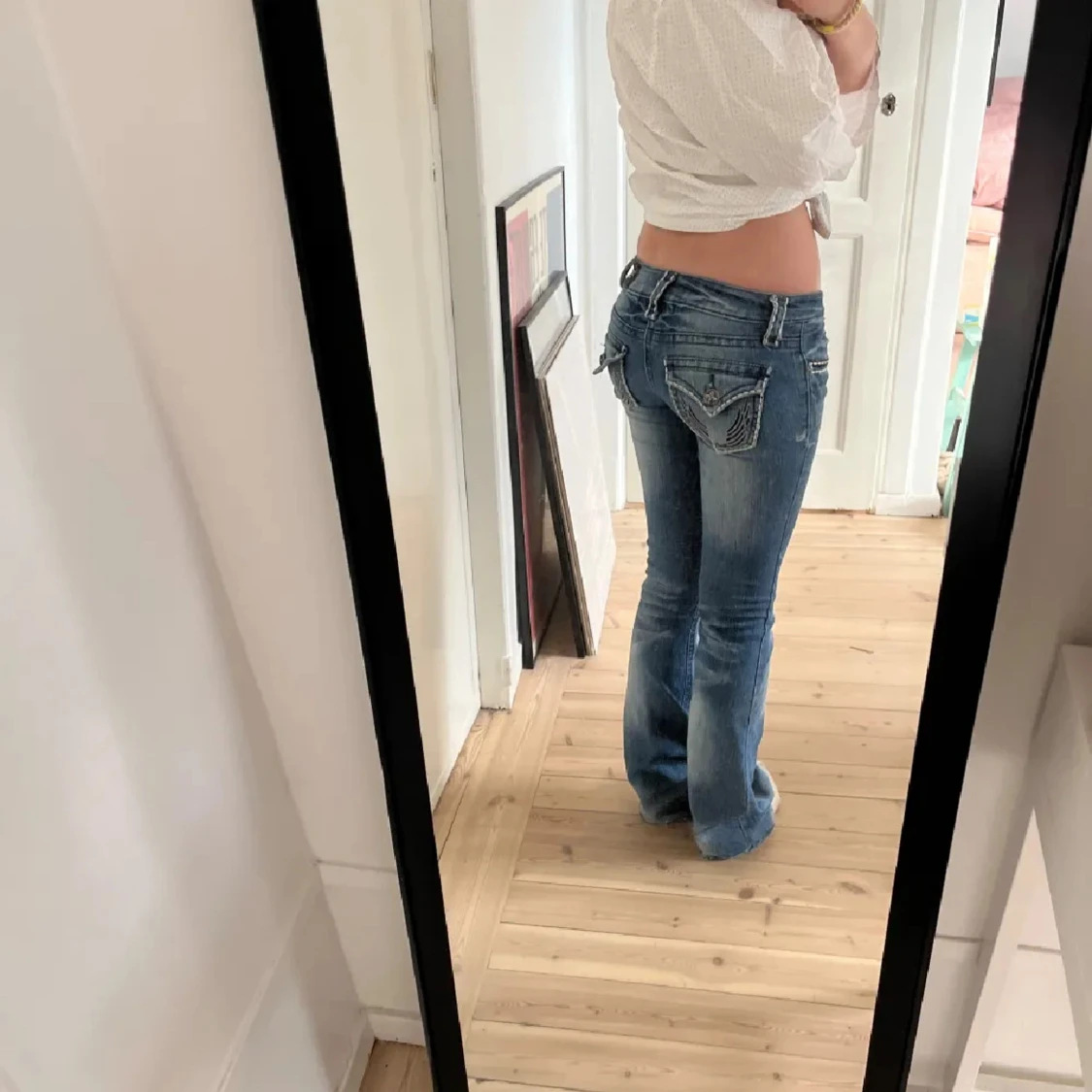 Blå bootcut jeans - 93