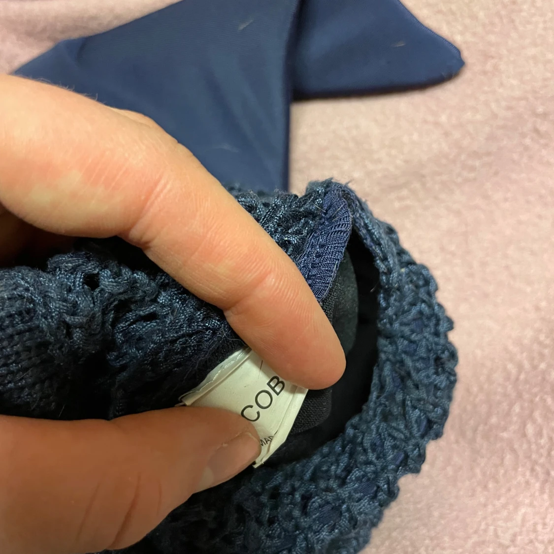 Blå lång huva - 91