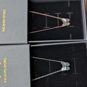 Fjäril halsband set (QDO58) - Silver s925. Roseguld & vitguld plätering.