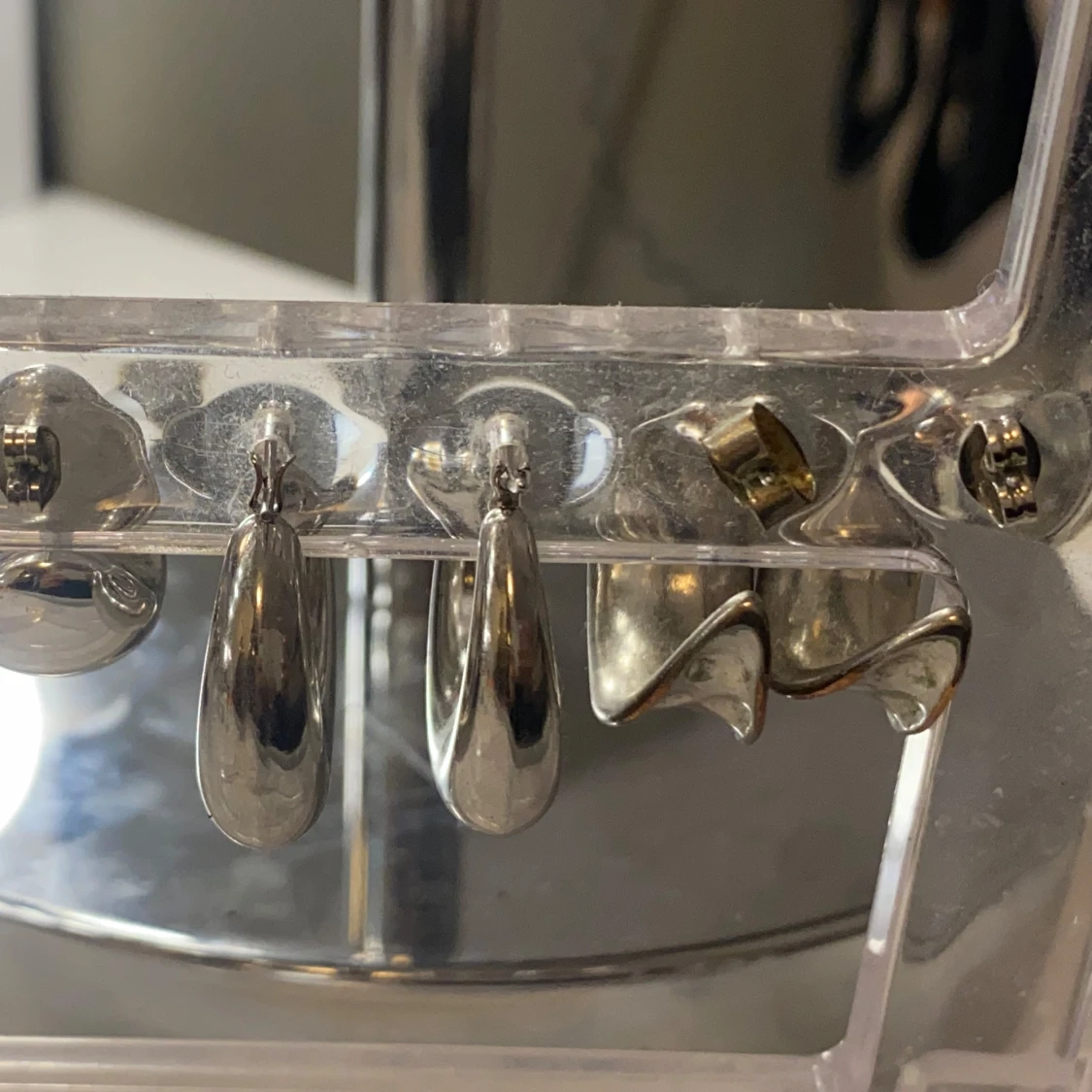 9st par örhängen i rostfritt silver stål - 4