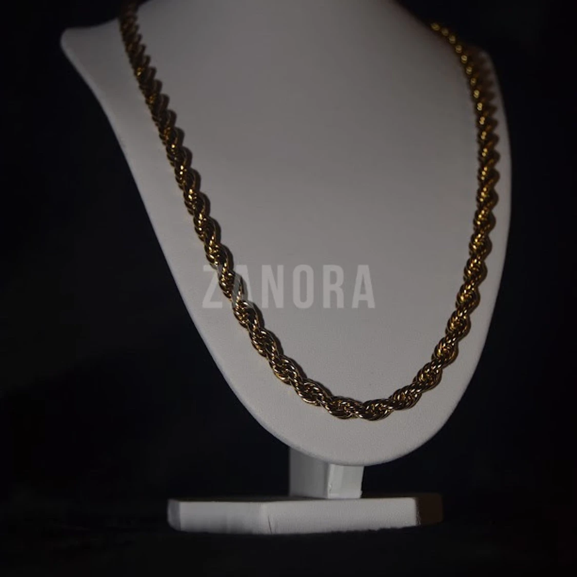 ZANORA | 6MM - 60CM HALSBAND - 4MM - 20CM ARMBAND | CORDELL KIT GULD-FÄRGAD ROSTFRITT STÅL - 3