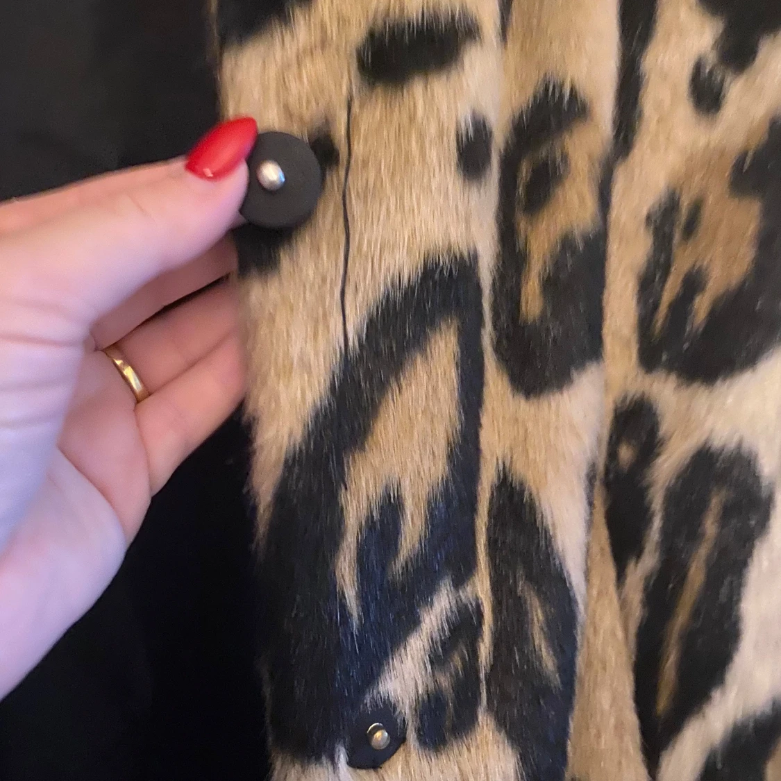 Leopardmönstrad pälsjacka - 92