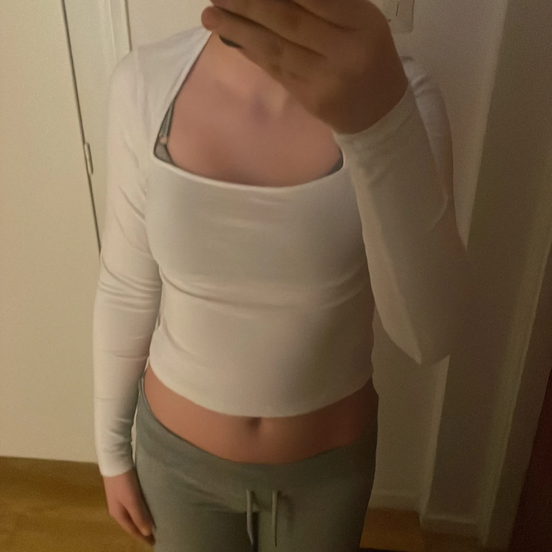 Vit långärmad topp från H&M 