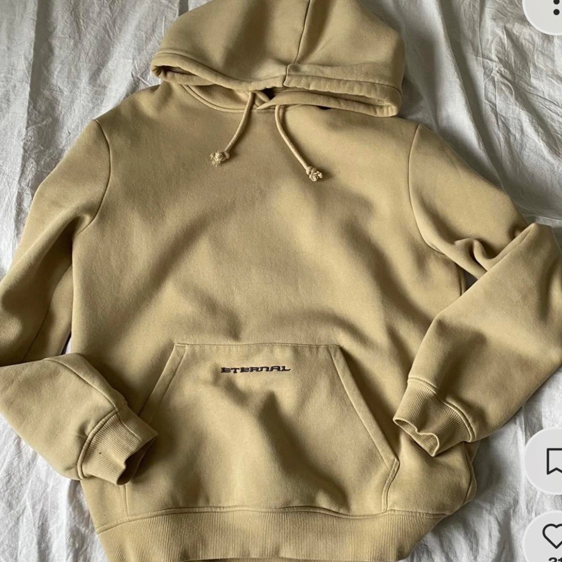 Beige hoodie med tryck - 90