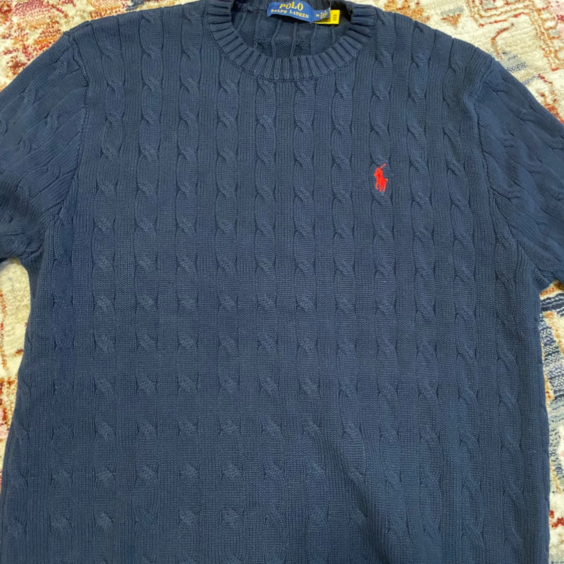 Mörkblå stickad tröja från Ralph Lauren - 2