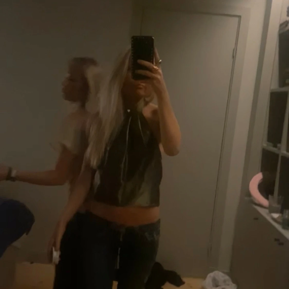 OlivGrön satintopp - 90