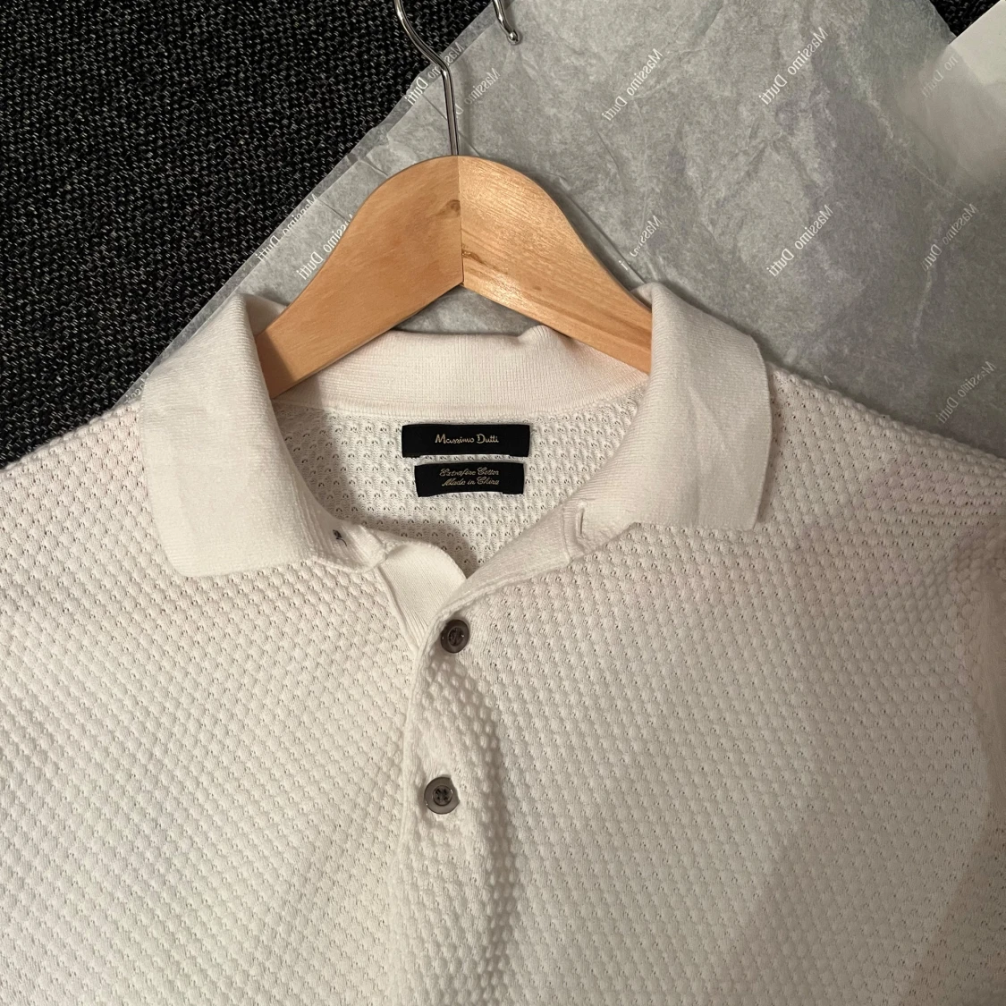 Vit pikétröja från Massimo Dutti - 1