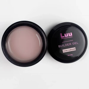 Builder Gel i nyansen Cover Nude Pink från Luu Professional - använd 2 gånger, Builder Gel i en elegant nyans av Cover Nude Pink från Luu Professional. Perfekt för att skapa långa, hållbara naglar med en naturlig look. Gelen kommer i en praktisk burk och är idealisk för både professionell och hemmabruk.