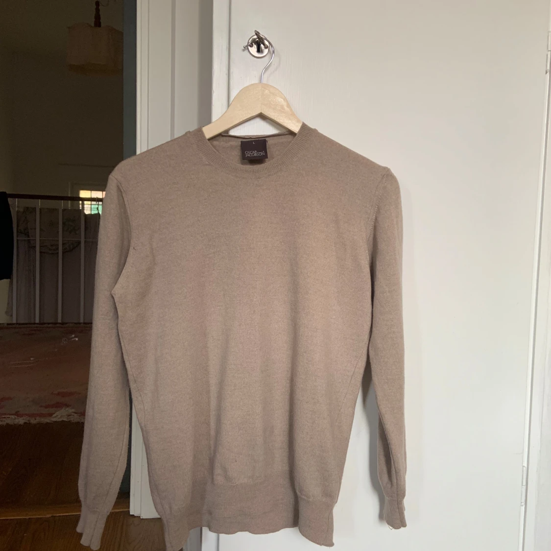 Beige merino tröja från Oscar Jacobson