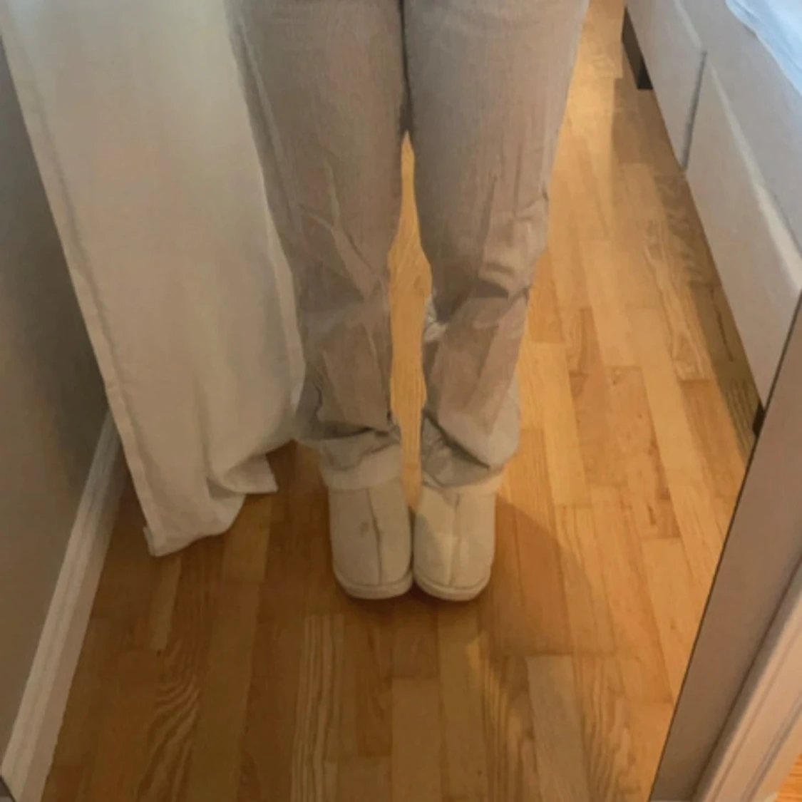 Beige bruna kostymbyxor 