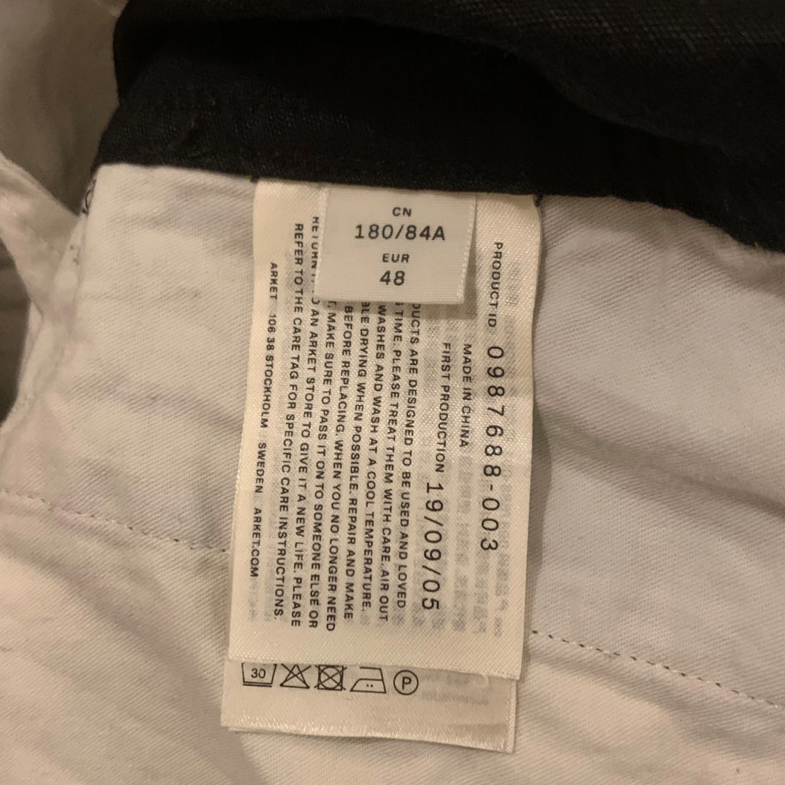 Mörkblå linnebyxor ARKET  - 4