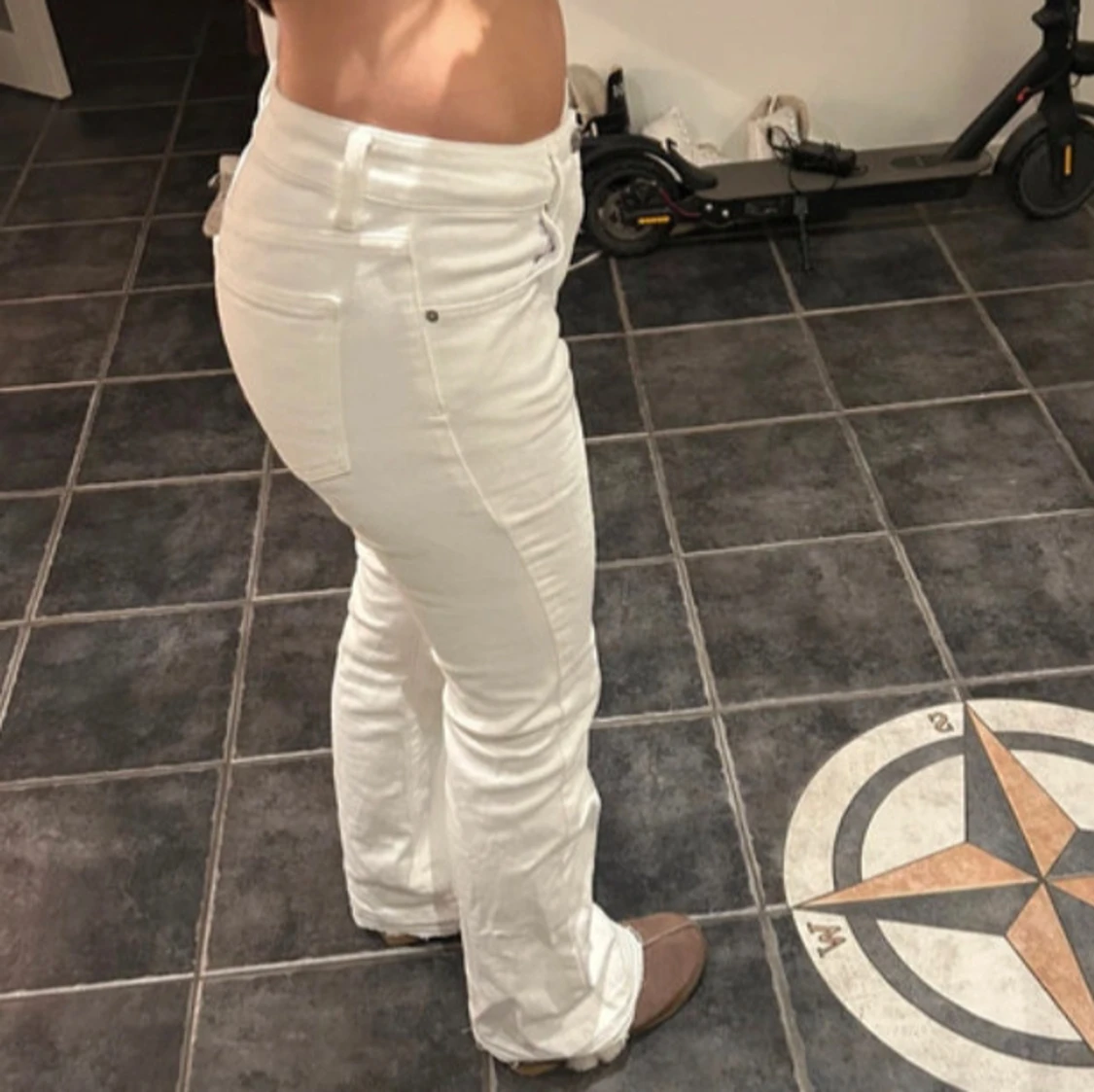 Vita lågmidjade jeans - 2