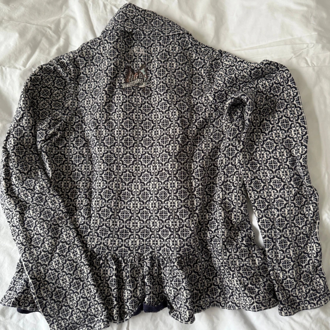 Marinblå mönstrad kofta från Odd Molly - 1