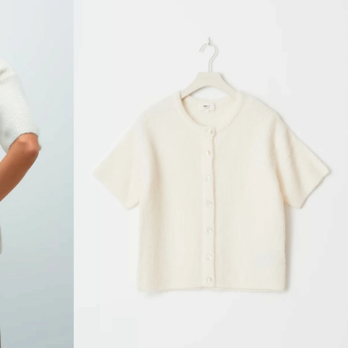 Vit stickad kofta  - 4