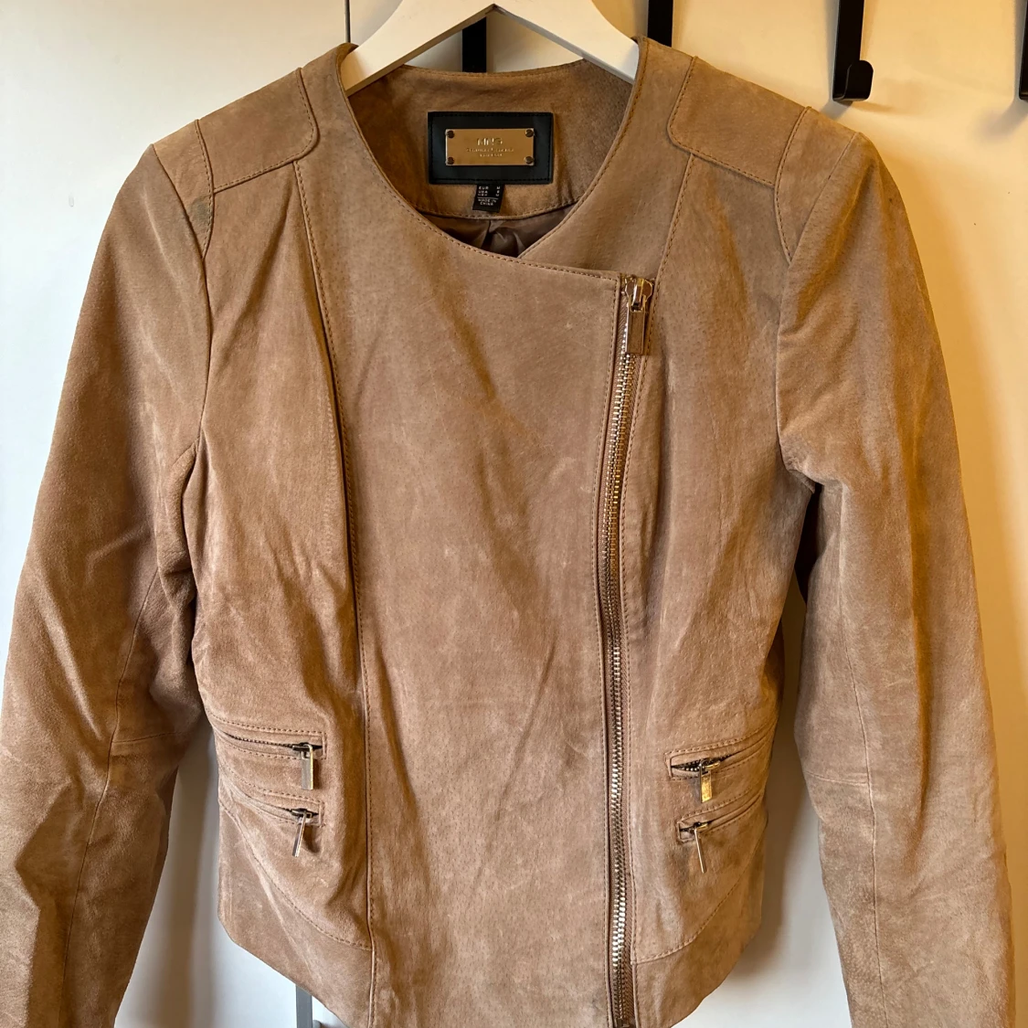 Beige skinnjacka mango  - 1