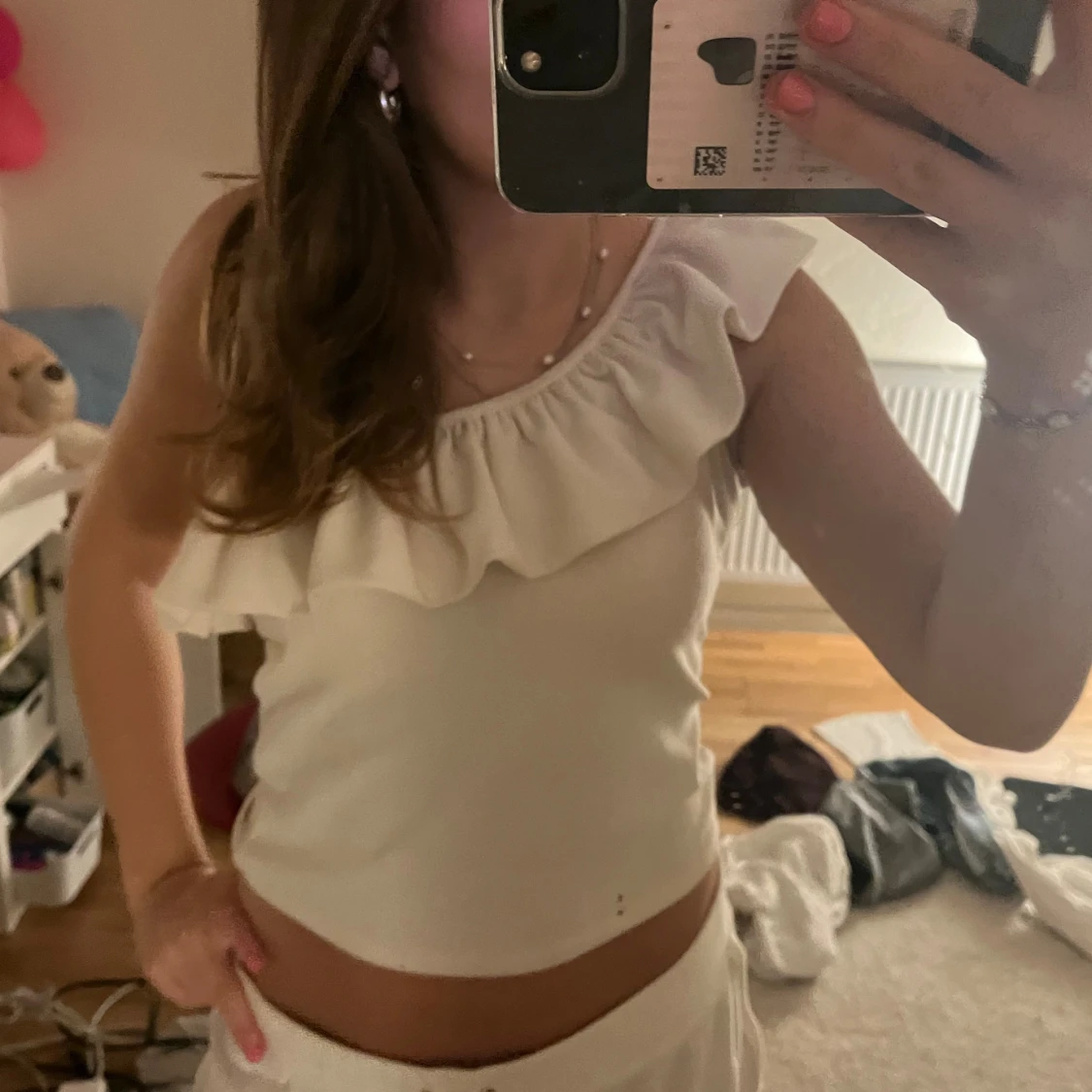 Vit oneshoulder topp