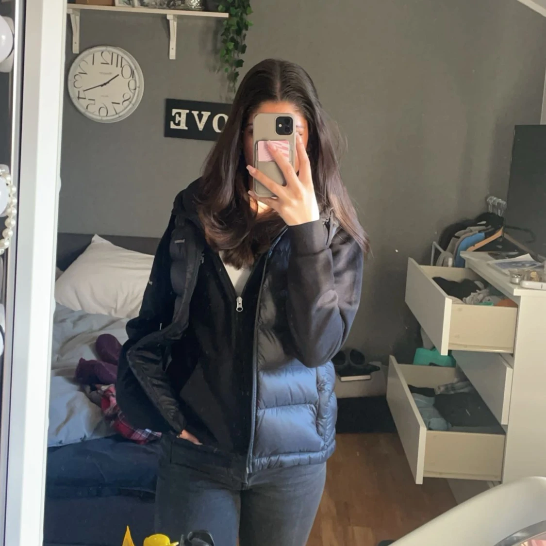 Svart pufferjacka - 90