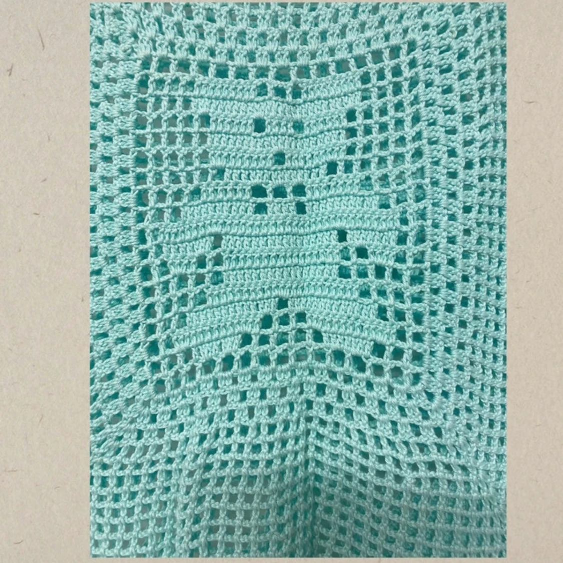 Teddibear ljusblå turkos virkad topp - 91