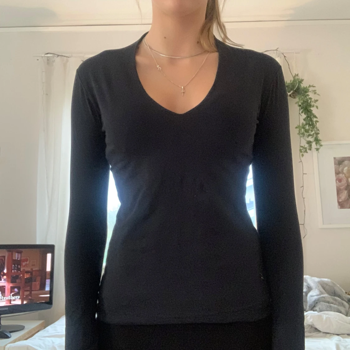 Svart långärmad topp