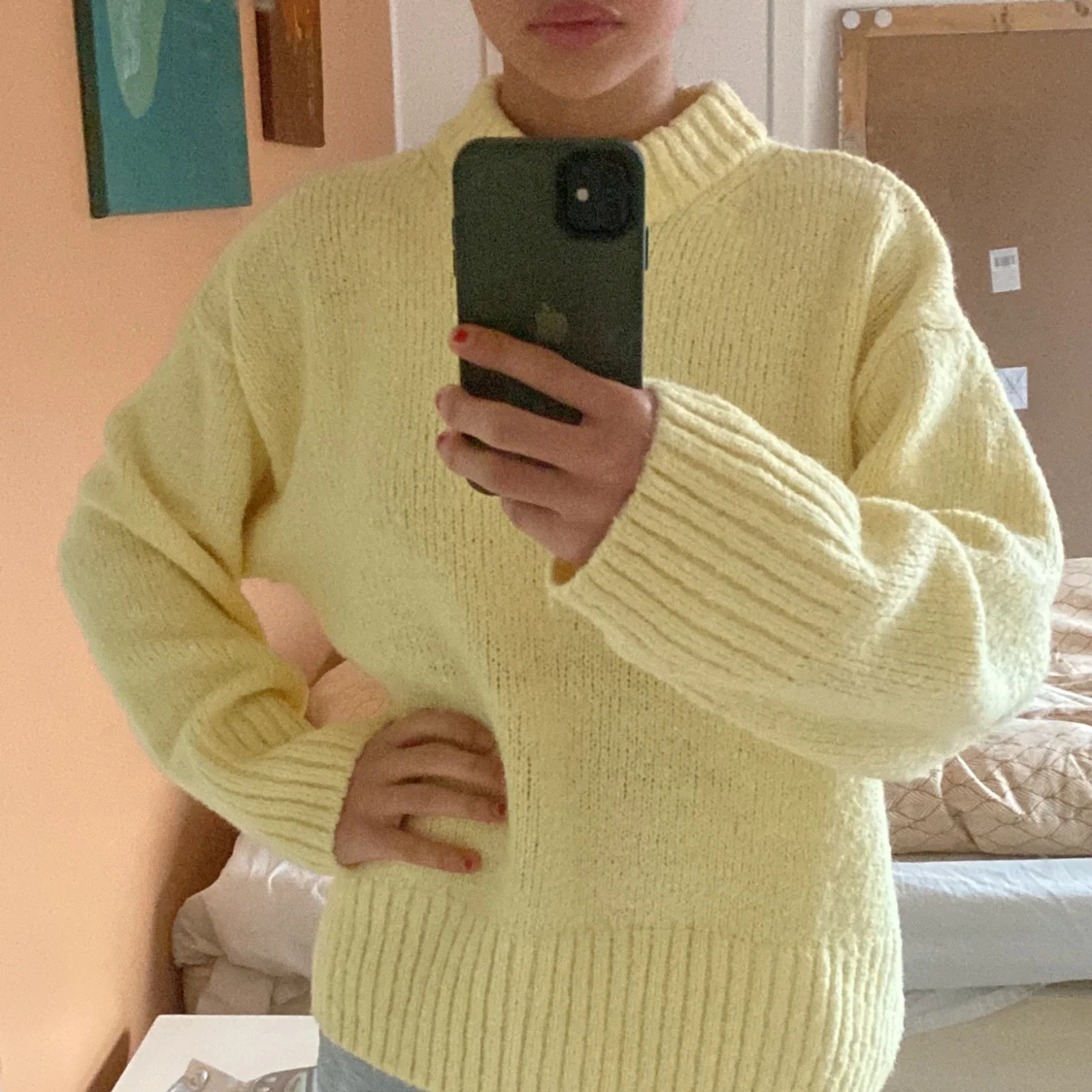 Guld stickad tröja  - 91