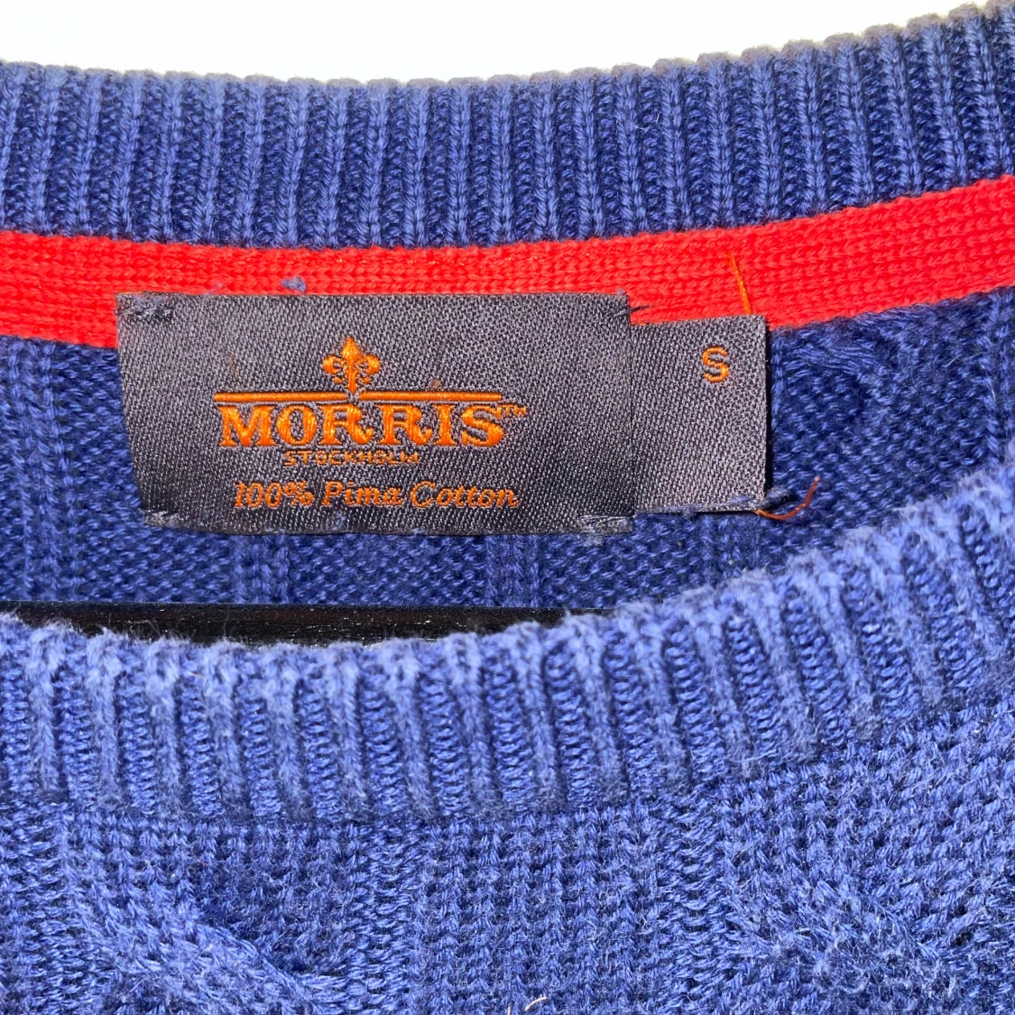 Blå kabelstickad tröja från Morris - 2