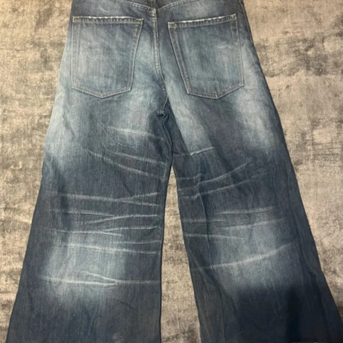 Blå wide jeansbyxor - 1