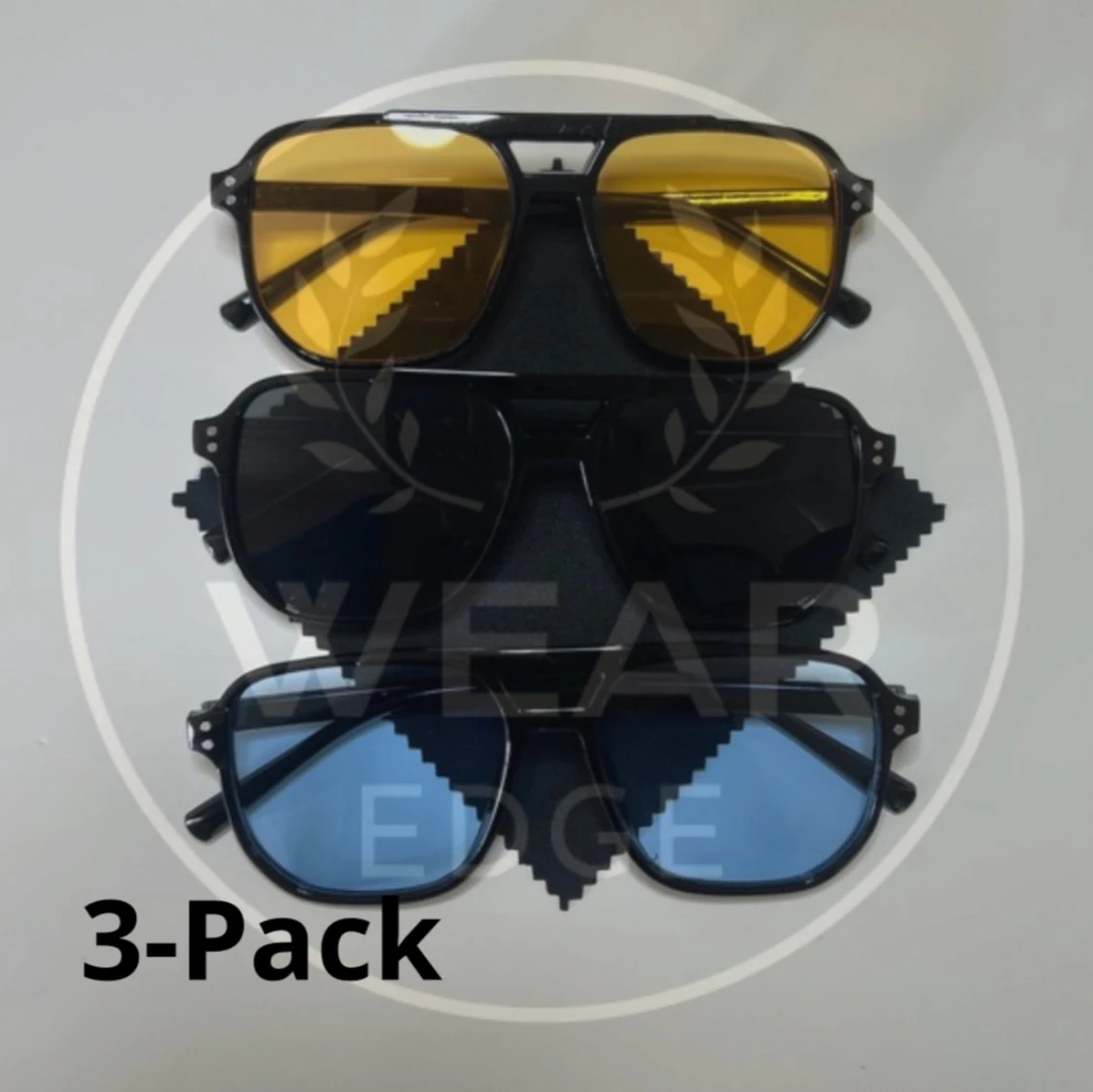 3-pack solglasögon med olika linser