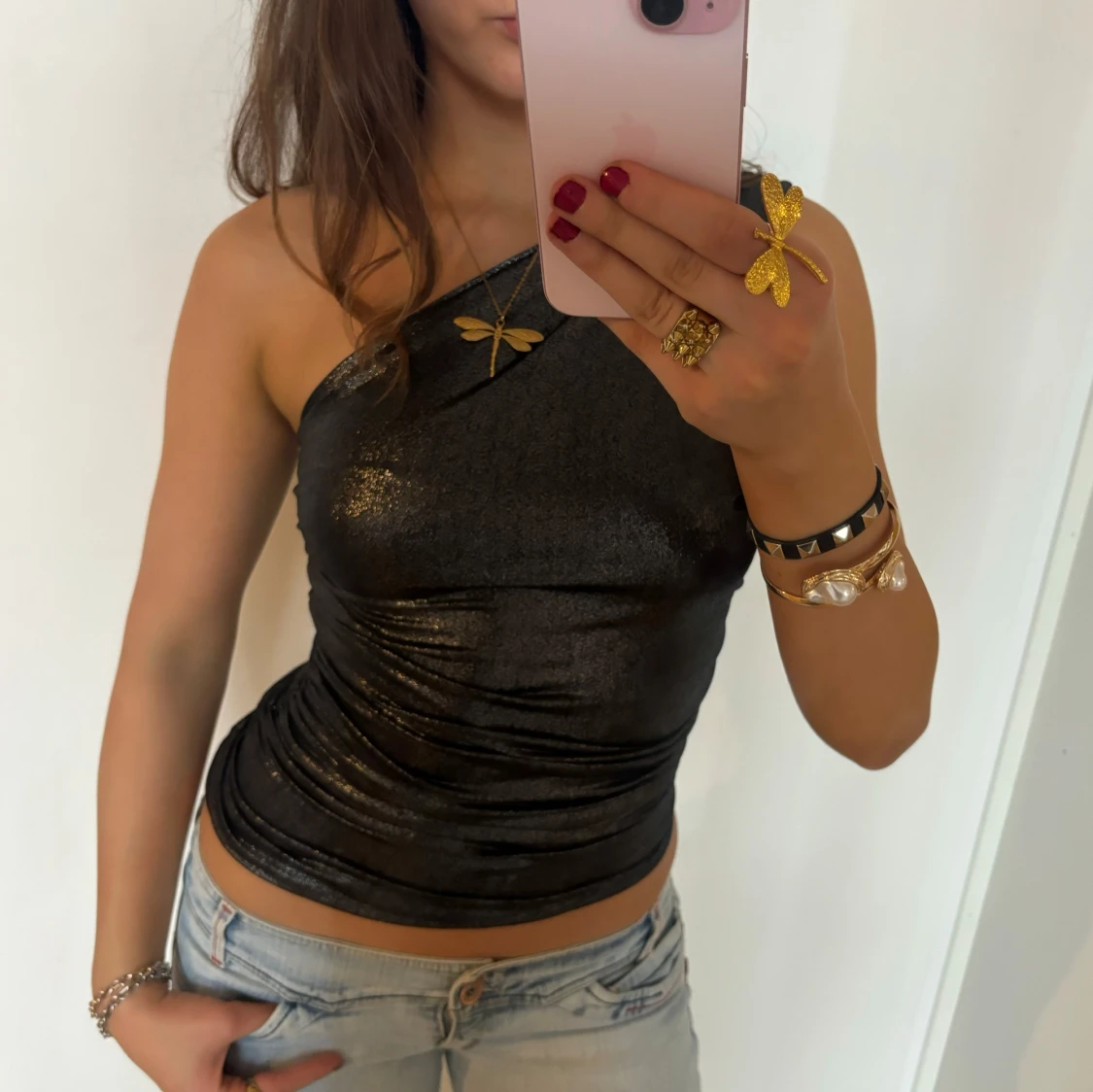 Glittrig one shoulder topp - 2