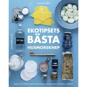 I Ekotipsets bästa husmorsknep har Ellinor Sirén samlat massor av smarta tips för att din vardag ska bli enklare, roligare, mer miljövänlig och samtidigt ekonomisk. Lär dig hur du kan göra egna produkter till badrumsskåpet – allt från deodorant till torrschampo och tandblekning – och såklart recepten till de viktigaste produkterna för det hållbara städskåpet. Här finns även knep för att sänka dina matkostnader, minska matsvinnet samt recept för att laga superbilliga vegorätter som familjen tycker om. Du får också exempel på smarta återbrukstips och hur du kan få saker att bli som nya igen samt lösningar på alla tänkbara problem som kan uppstå i vardagen.    Format Inbunden   Omfång 207 sidor   Språk Svenska   Förlag Bonnier Fakta   Utgivningsdatum 2023-08-29   Medverkande Camilla Sirén   ISBN 9789178875665  