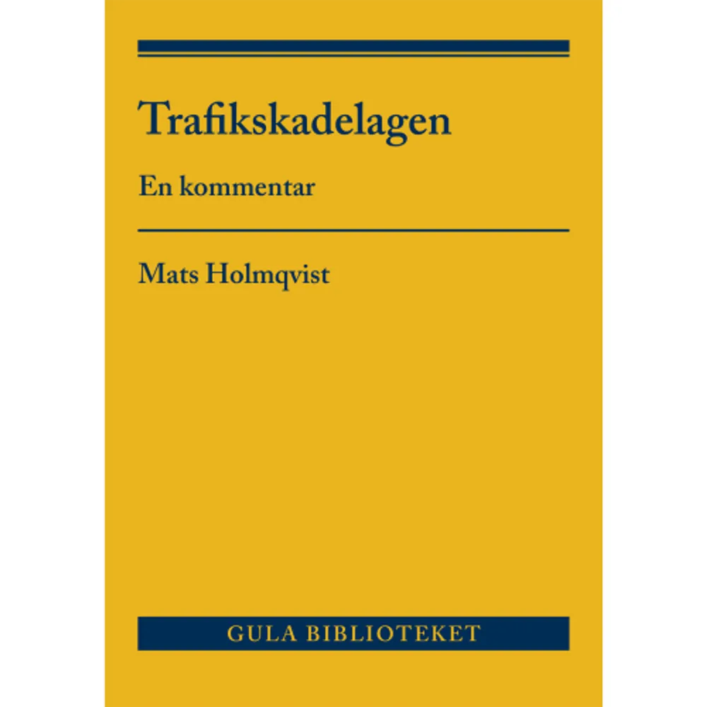 Trafikskadelagen innehåller bestämmelser om rätten till ersättning för skada i följd av trafik med motordrivet fordon, s.k. trafikskadeersättning. Sådan ersättning betalas i stor utsträckning på objektiv grund, dvs. oberoende av om någon har varit vållande eller inte. Ersättningens storlek bestäms på skadeståndsrättsliga grunder. Samtidigt fjärmar sig lagen från skadeståndsrätten i andra delar, bl.a. eftersom ett syfte med lagen är att trafikskador som utgångspunkt ska belasta trafikförsäkringar och inte den som har råkat vålla en skada. Lagen innehåller även bestämmelser om vilka fordon som måste ha trafikförsäkring, om vem som får meddela en sådan försäkring och om olika former av återkrav m.m. Därutöver finns även bestämmelser om vilken funktion en svensk trafikförsäkring kan fylla vid resor i andra länder och om andra gränsöverskridande frågor. I kommentaren förklaras trafikskadelagen paragraf för paragraf. Kommentarerna omfattar utdrag ur och hänvisningar till förarbeten samt hänvisningar till rättspraxis och litteratur. Vidare förklaras hur lagen förhåller sig till EU-rätten och till andra internationella samarbeten på trafikområdet. I vissa delar tillämpar försäkringsbolagen en mer förmånlig praxis för de skadelidande än vad som följer av lagen. Även grunderna för denna praxis redovisas.    Format Häftad   Omfång 506 sidor   Språk Svenska   Förlag Norstedts Juridik AB   Utgivningsdatum 2019-11-22   ISBN 9789139116578  . Böcker.